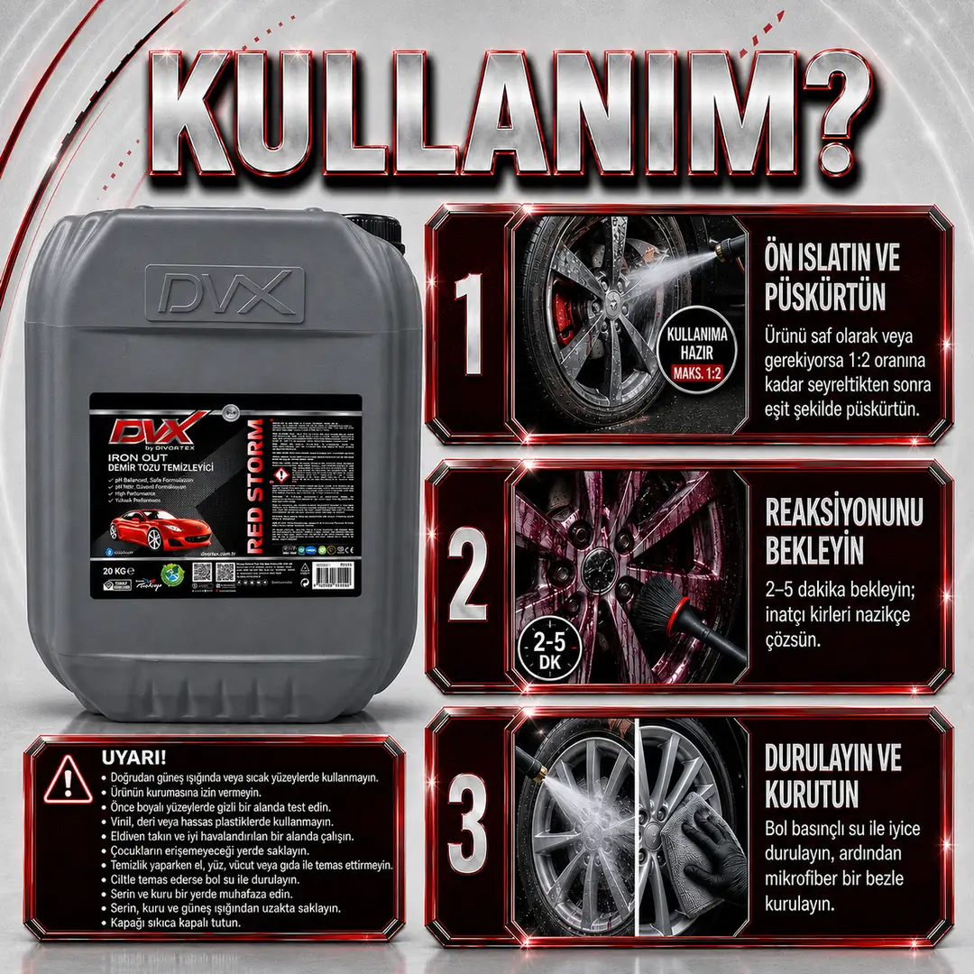 DVX | Red Storm Demir Tozu Temizleyici ( 20 kg ) - Görsel 3