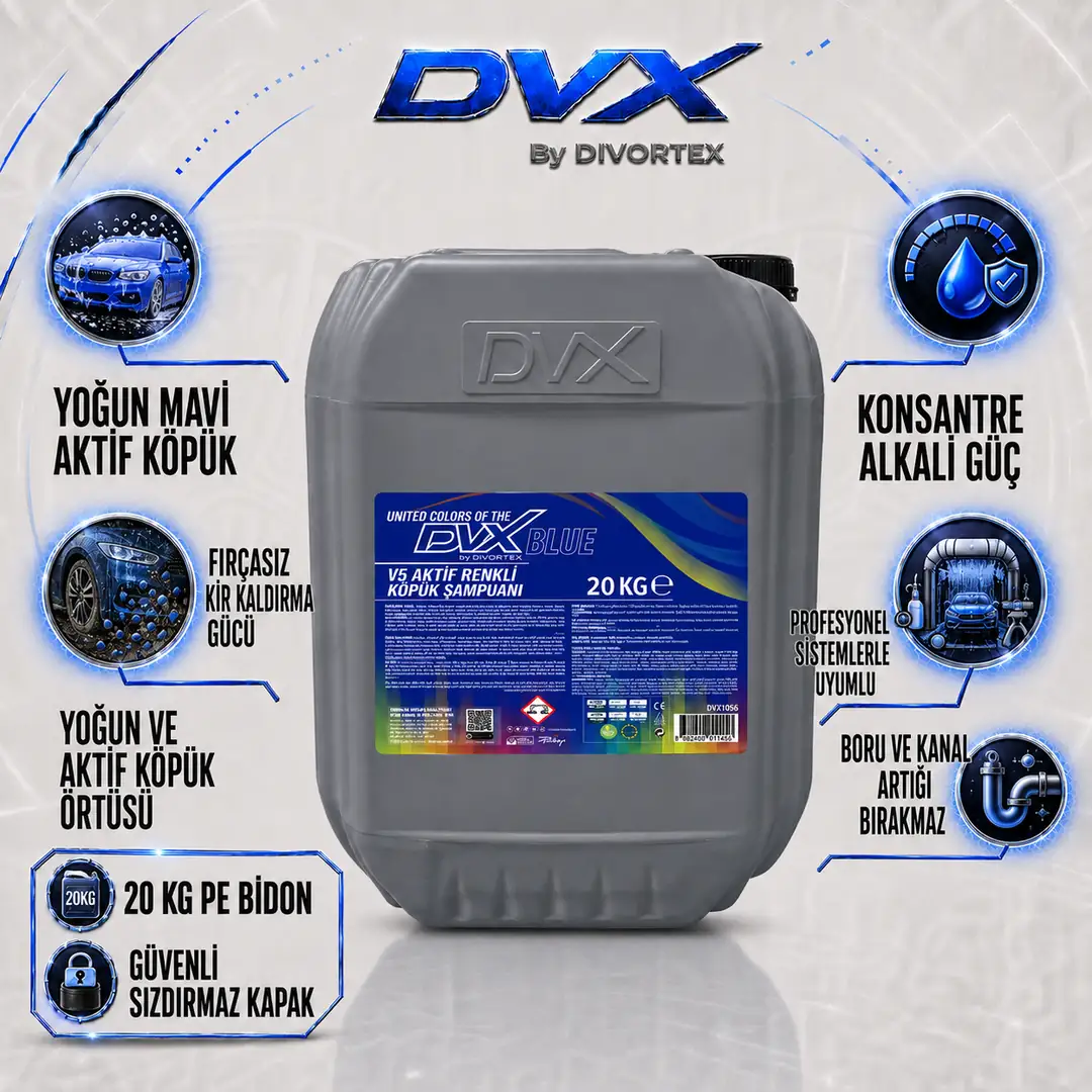 DVX | V5 Aktif Mavi Renkli Köpüklü Şampuan ( 20 kg ) - Görsel 2